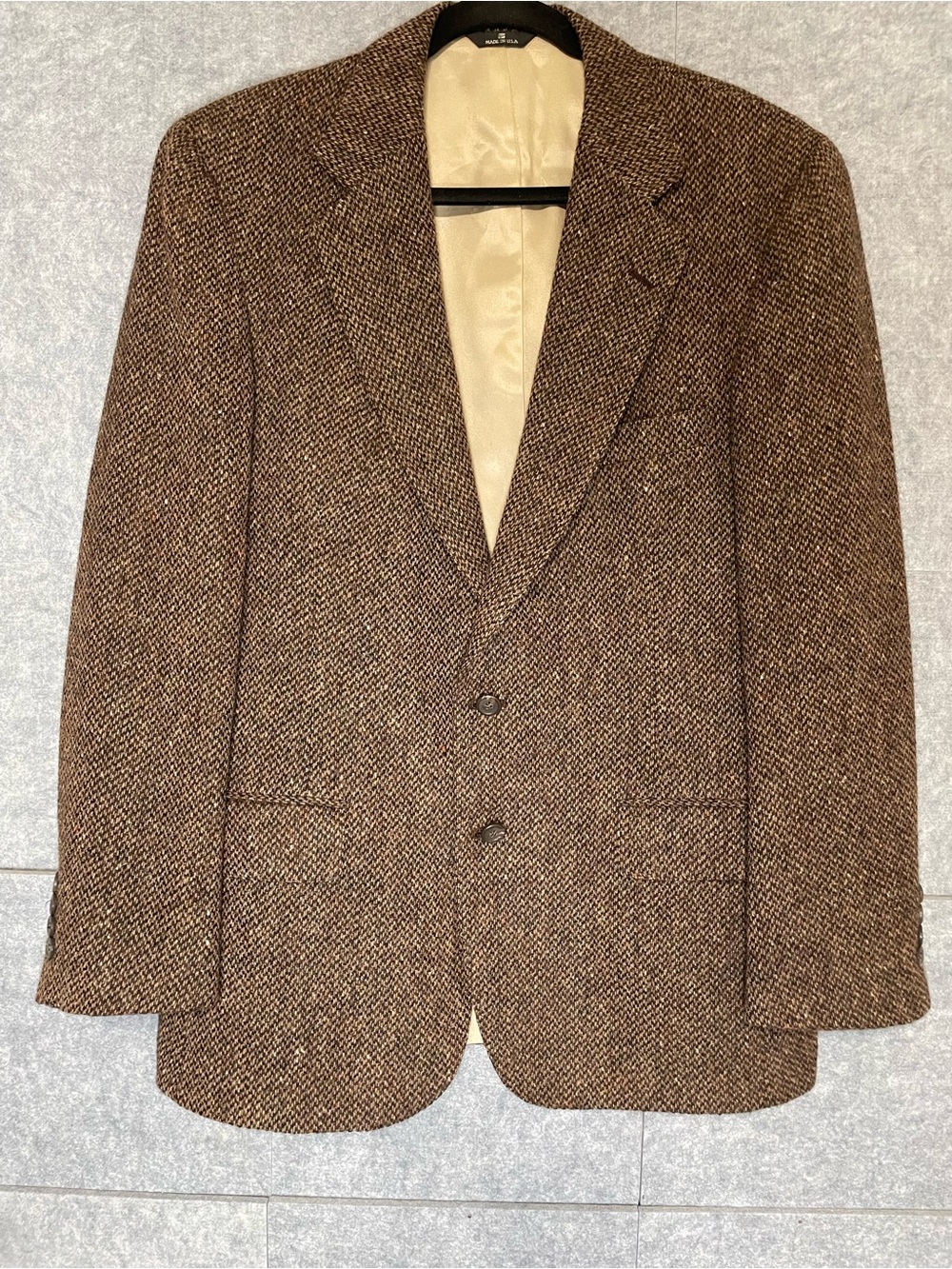 Ralph Lauren Brown Herringbone Wool Sport Coat